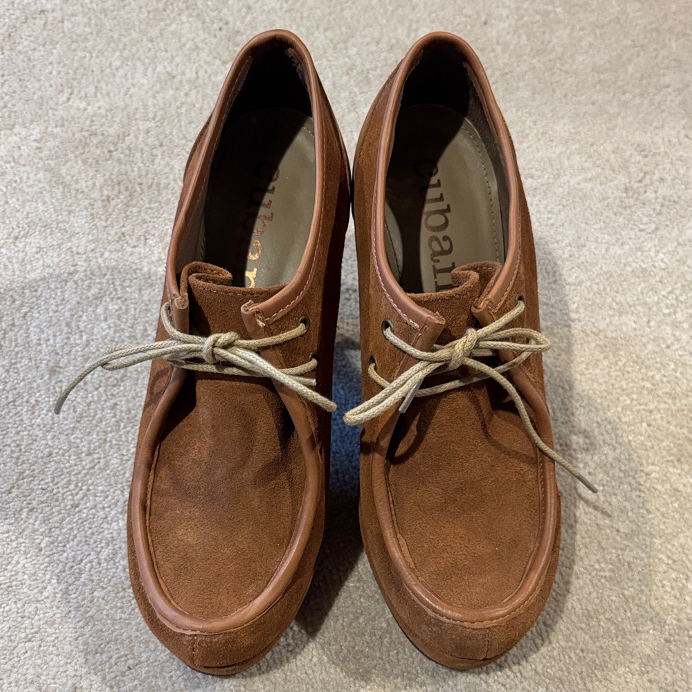 Anthropologie Cubanas Women's Brown Suede Ankle Booties